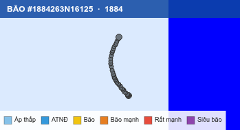Quỹ đạo di chuyển của BÃO #1884263N16125 (1884)
