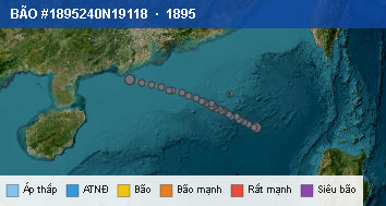 Quỹ đạo di chuyển của BÃO #1895240N19118 (1895)
