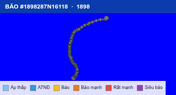 Quỹ đạo di chuyển của BÃO #1898287N16118 (1898)