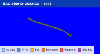 Quỹ đạo di chuyển của BÃO #1901212N23132 (1901)
