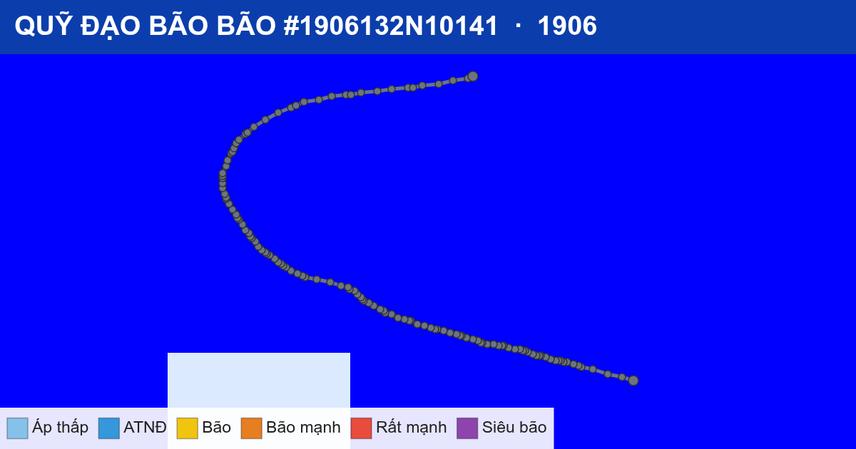 Quỹ đạo di chuyển của BÃO #1906132N10141 (1906)