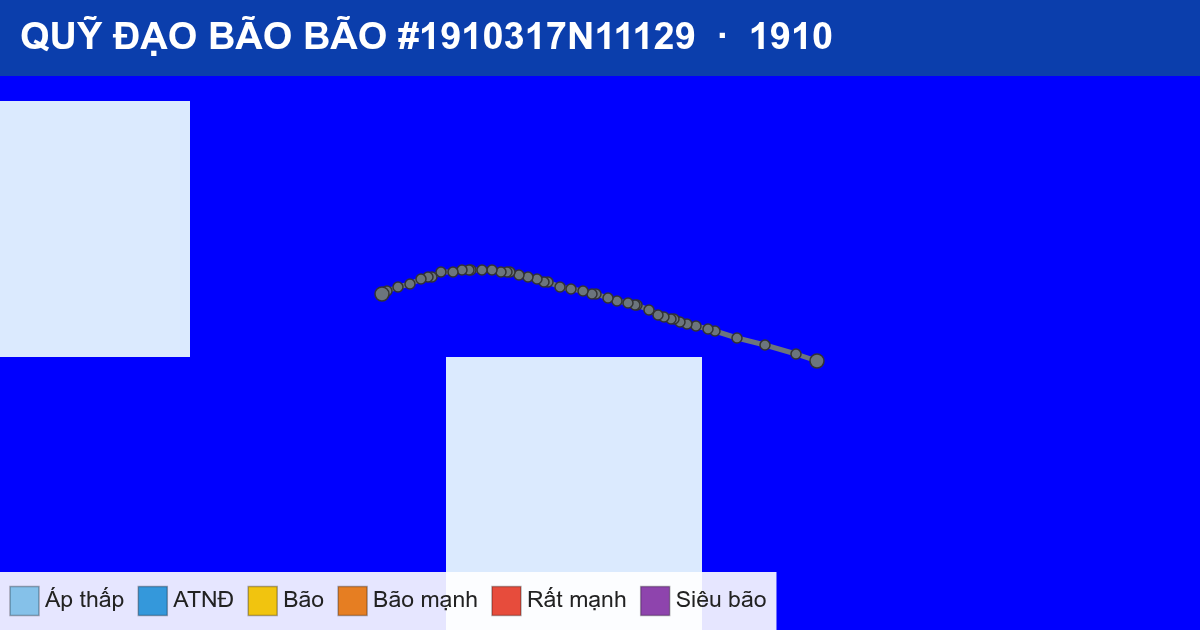 Quỹ đạo di chuyển của BÃO #1910317N11129 (1910)