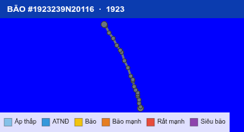 Quỹ đạo di chuyển của BÃO #1923239N20116 (1923)