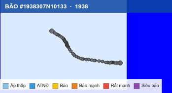 Quỹ đạo di chuyển của BÃO #1938307N10133 (1938)