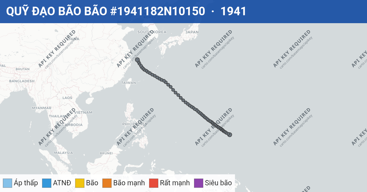 Quỹ đạo di chuyển của BÃO #1941182N10150 (1941)
