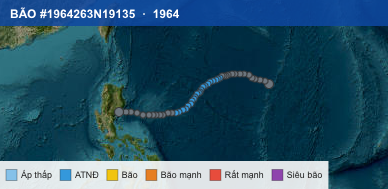 Quỹ đạo di chuyển của BÃO #1964263N19135 (1964)