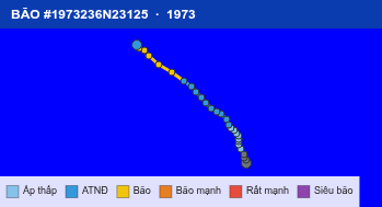 Quỹ đạo di chuyển của BÃO #1973236N23125 (1973)
