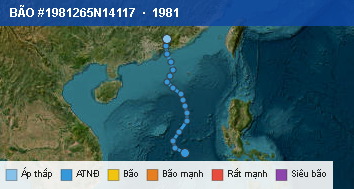 Quỹ đạo di chuyển của BÃO #1981265N14117 (1981)