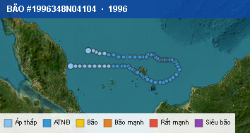 Quỹ đạo di chuyển của BÃO #1996348N04104 (1996)