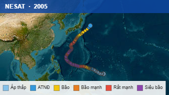 Quỹ đạo di chuyển của NESAT (2005)