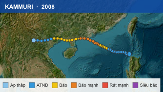 Quỹ đạo di chuyển của KAMMURI (2008)