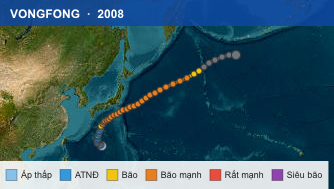 Quỹ đạo di chuyển của VONGFONG (2008)