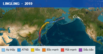 Quỹ đạo di chuyển của LINGLING (2019)
