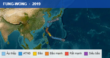 Quỹ đạo di chuyển của FUNG-WONG (2019)