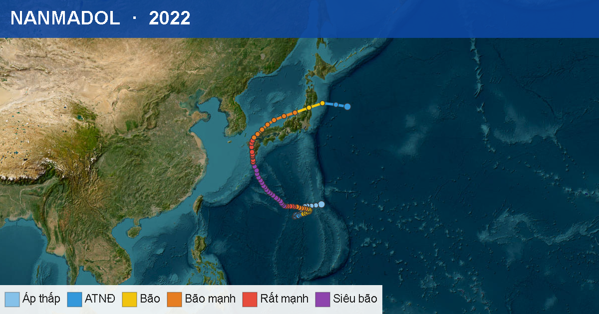 Quỹ đạo di chuyển của NANMADOL (2022)