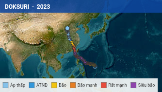 Quỹ đạo di chuyển của DOKSURI (2023)